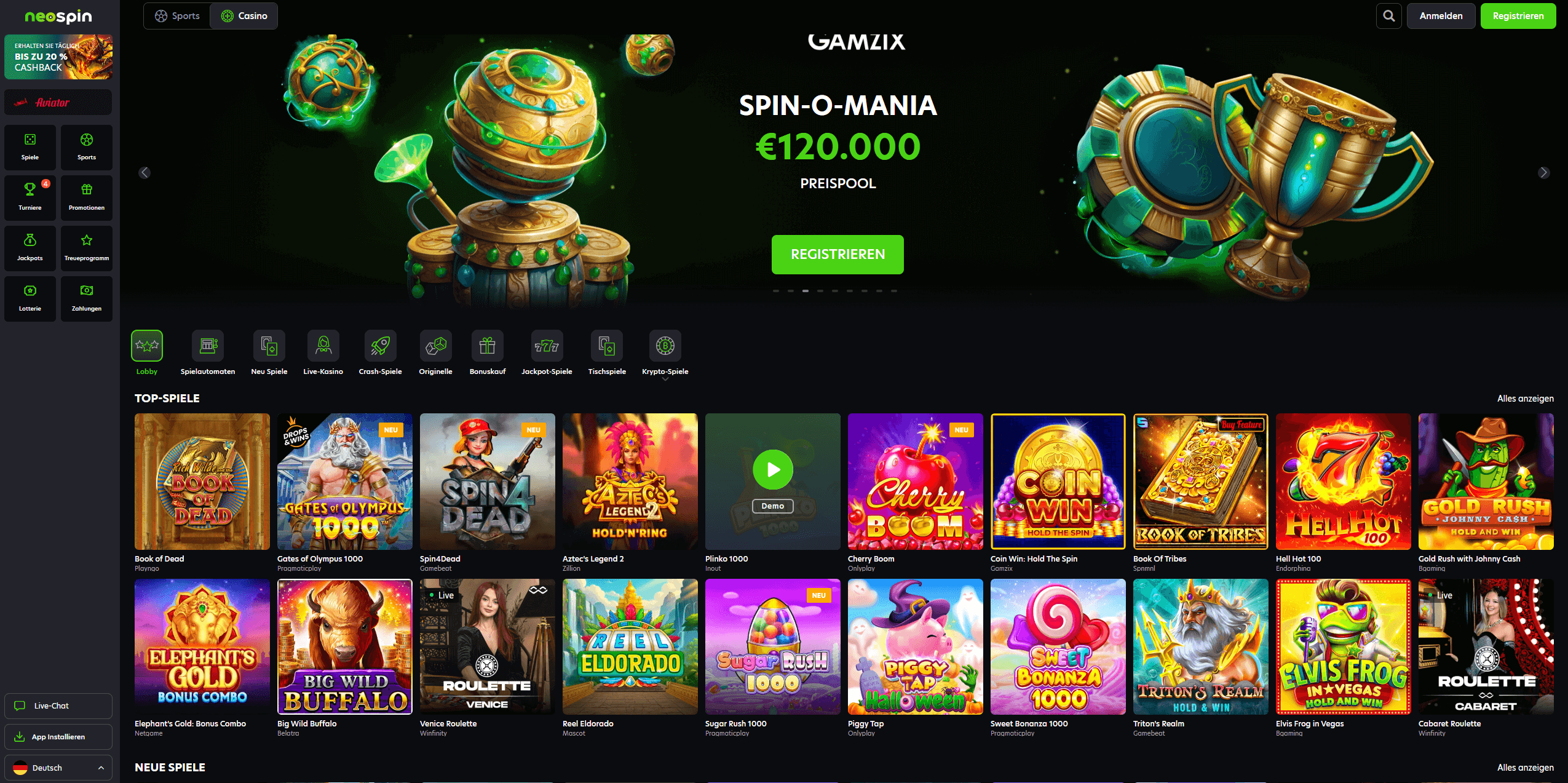 Neospin Casino Deutschland Startseite